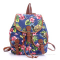 Pineapple Printed Girl Canvas School Backpack